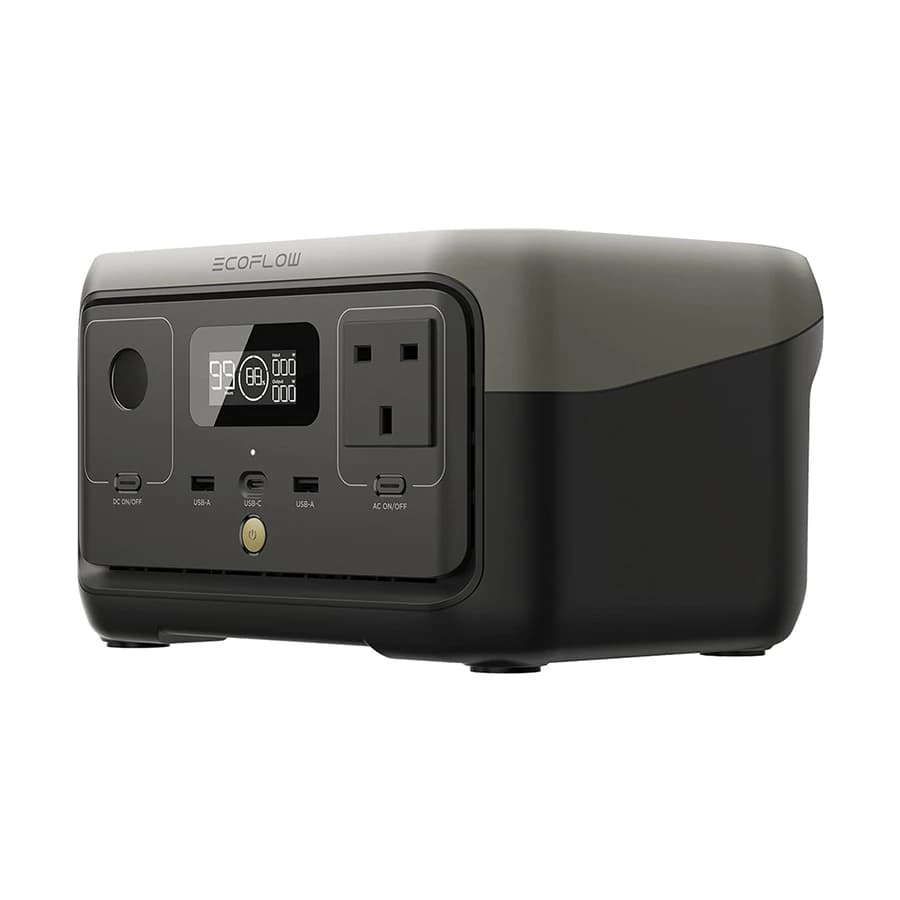 Portable Power Station multi-port AC & DC output panel detail