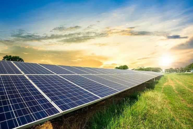 Solar sunset background